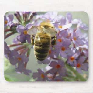Honingbij en Buddleia Bloemen Muismat