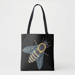 Honingbij (enkele zwarte) - Tote Draagtas