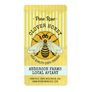 Honingbij Honingpot Apiary Bee Labels Gestreept