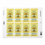 Honingbij Honingpot Apiary Bee Labels | Gestreept (Full Sheet)