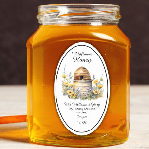 Honingbij Honingpot Imkerij Label Wilde Bloemenh