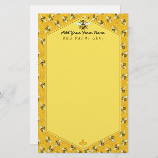 Honingbij Honingraat Bumble Bee Boerderij bijensta Briefpapier (Voorkant / Achterkant)