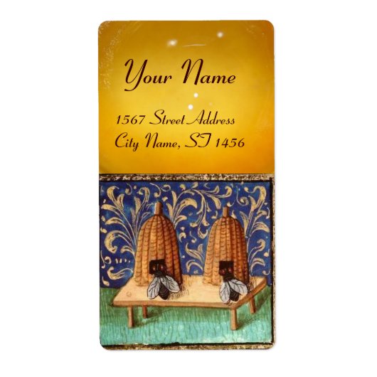 HONINGBIJ, IMKER / bijenstal, imkersbenodigdheden Etiket (Voorkant)