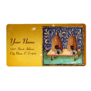 HONINGBIJ, IMKER / bijenstal, imkersbenodigdheden Etiket