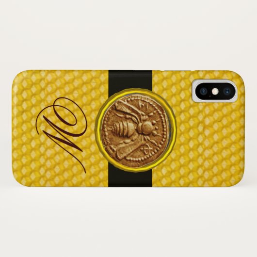 HONINGBIJ, IMKER MONOGRAM Case-Mate iPhone CASE (Achterkant (horizontaal))