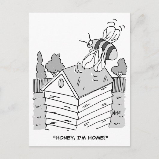Honingbij Keert Terug naar zijn Bijenkorf Briefkaart (Voorkant)