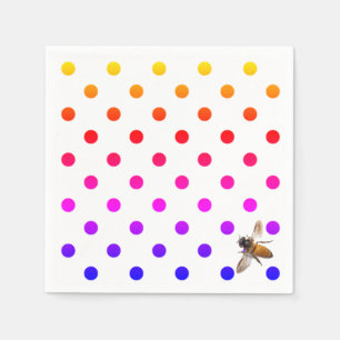 Honingbij kleurrijk polka-dot patroon servet
