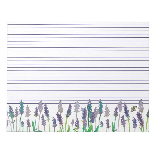 Honingbij Lavendel Kruid Bloemen Lined Notitieblok (Voorkant)