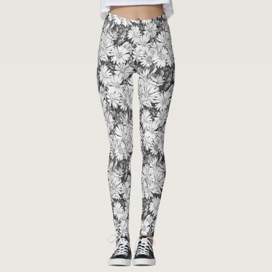 Honingbij Leggings Flower Art Stretchy Pants (Voorkant)