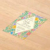 Honingbij, lieveheersbeestje, vlinder, libel & blo acryl uitnodigingen (Laagn)