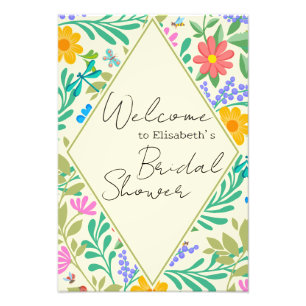 Honingbij, lieveheersbeestje, vlinder, libel & blo foto afdruk