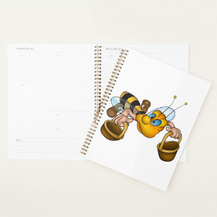 Honingbij met manden Leuke Drukke Bijen Illustrati Planner