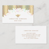 Honingbij ontwerp faux glitter visitekaartje (Voorkant / Achterkant)