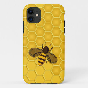 Honingbij op een Gold Honeycomb iPhone 5 Hoesje