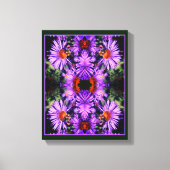 Honingbij op Paarse asterbloem Abstract Canvas Afdruk (Voorkant)