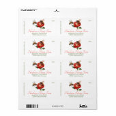 Honingbij op Roos Zakelijk Label (Full Sheet)