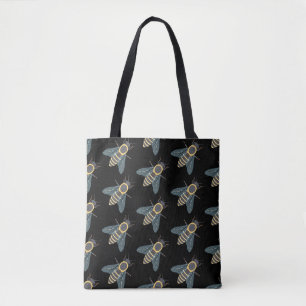 Honingbij (patroon zwart) - Tote Draagtas