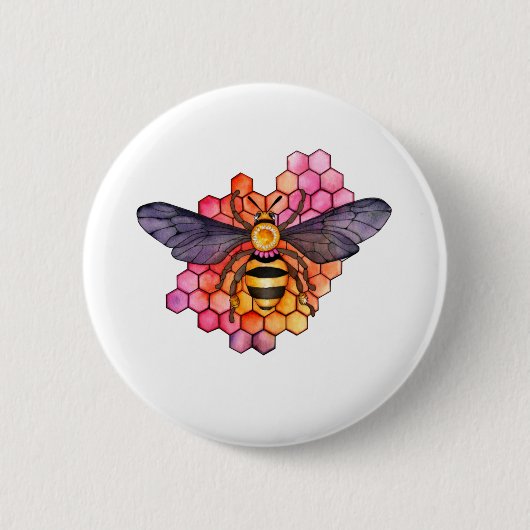 Honingbij Ronde Button 5,7 Cm (Voorkant)
