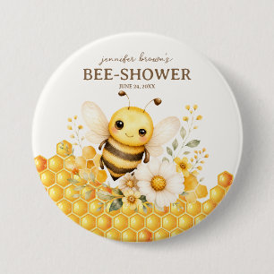 Honingbij verjaardag baby ronde button 7,6 cm