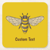 Honingbij Vierkante Kartonnen Onderzetter (Voorkant)