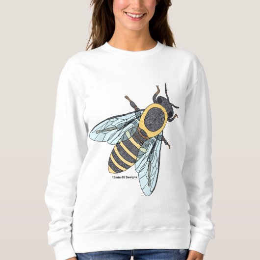 Honingbij (wit) - Dames Basic Sweatshirt (Voorkant)