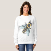 Honingbij (wit) - Dames Basic Sweatshirt (Voorkant volledig)