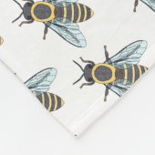 Honingbij (wit) - Fleece Deken (Hoek)