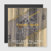 Honingbij zeshoek • Retro hout textuur Aangepaste  (Voorkant / Achterkant)