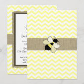 Honingbij ZigZag Baby shower Kaart (Voorkant / Achterkant)