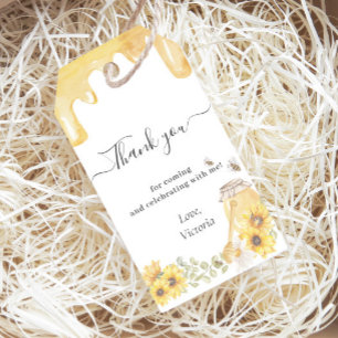 Honingbij Zonnebloem Baby Shower Favor Bedankt Cadeaulabel