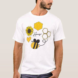 Honingbij Zonnebloemen Geel Bloemen T-shirt