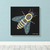 Honingbij (zwart) - Canvas Afdruk (Insitu (Houten vloer))