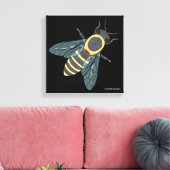 Honingbij (zwart) - Canvas Afdruk (Insitu (Woonkamer))