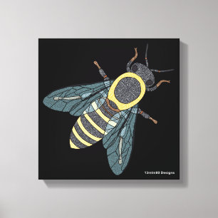 Honingbij (zwart) - Canvas Afdruk