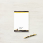Honingbij zwart goud geel post-it® notes (Op bureau)