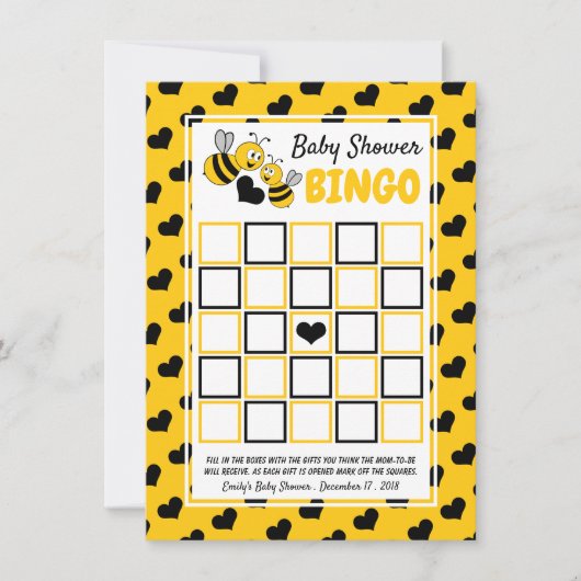 Honingbijen, Baby shower Bingo (Voorkant)