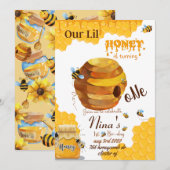 Honingbijen Birthday Invitation Kaart (Voorkant / Achterkant)