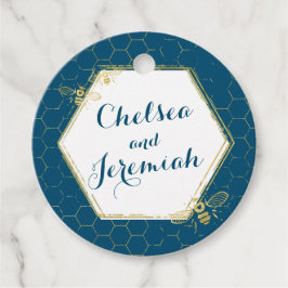 Honingbijen Blauwgroen gouden bruidsschat Bedankjes Labels
