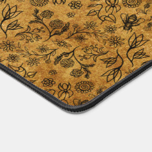 Honingbijen Boho Natuur Bloem Print Cute Bruin Bei Bureaumat