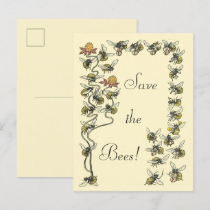  honingbijen die muziek spelen sparen de bijen briefkaart