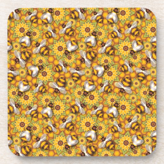 Honingbijen Drankjes Onderzetter (Voorkant)