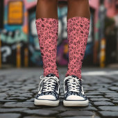 Honingbijen en bloemen Bevrijdingspatroon zwart/ko Sokken