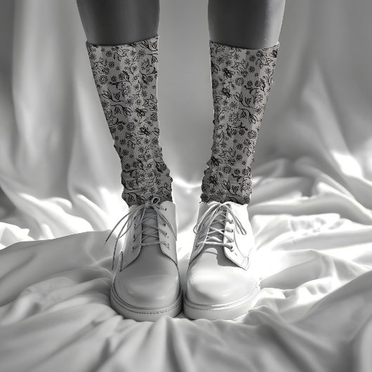 Honingbijen en bloemen gestreept Floral Pattern Gr Sokken