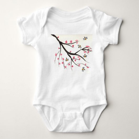 Honingbijen en Cherry Blossom Baby Tutu Romper (Voorkant)