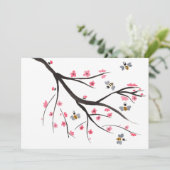 Honingbijen en Cherry Blossom Invitation Kaart (Staand voorkant)