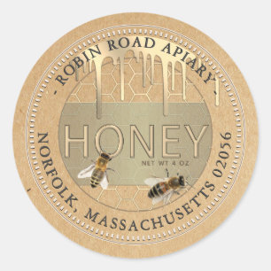 Honingbijen en Comb Honey Label
