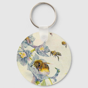 Honingbijen en goudbloemen in de ochtend EZ2 Aanpa Sleutelhanger