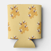 Honingbijen en honingraatontwerp blikjeskoeler (Achterkant)