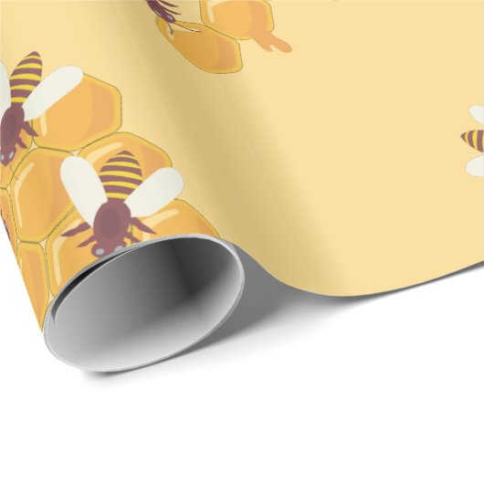 Honingbijen en honingraatontwerp cadeaupapier (Rol Hoek)