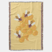 Honingbijen en honingraatontwerp deken (Voorkant Verticaal)